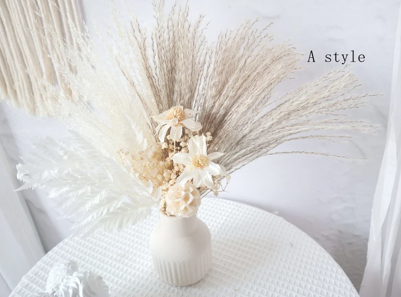 Pampas Grass Bouquet,Vase Filler,Dried Flowers,Natural Flower Decor