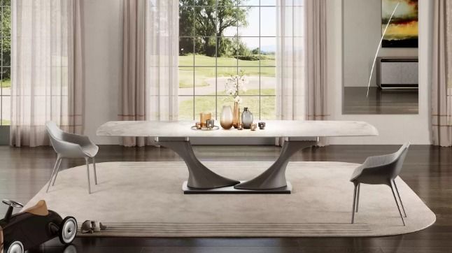 Archimede 72 Allungabile by Reflex - Extendable dining table with leather-covered legs 4 