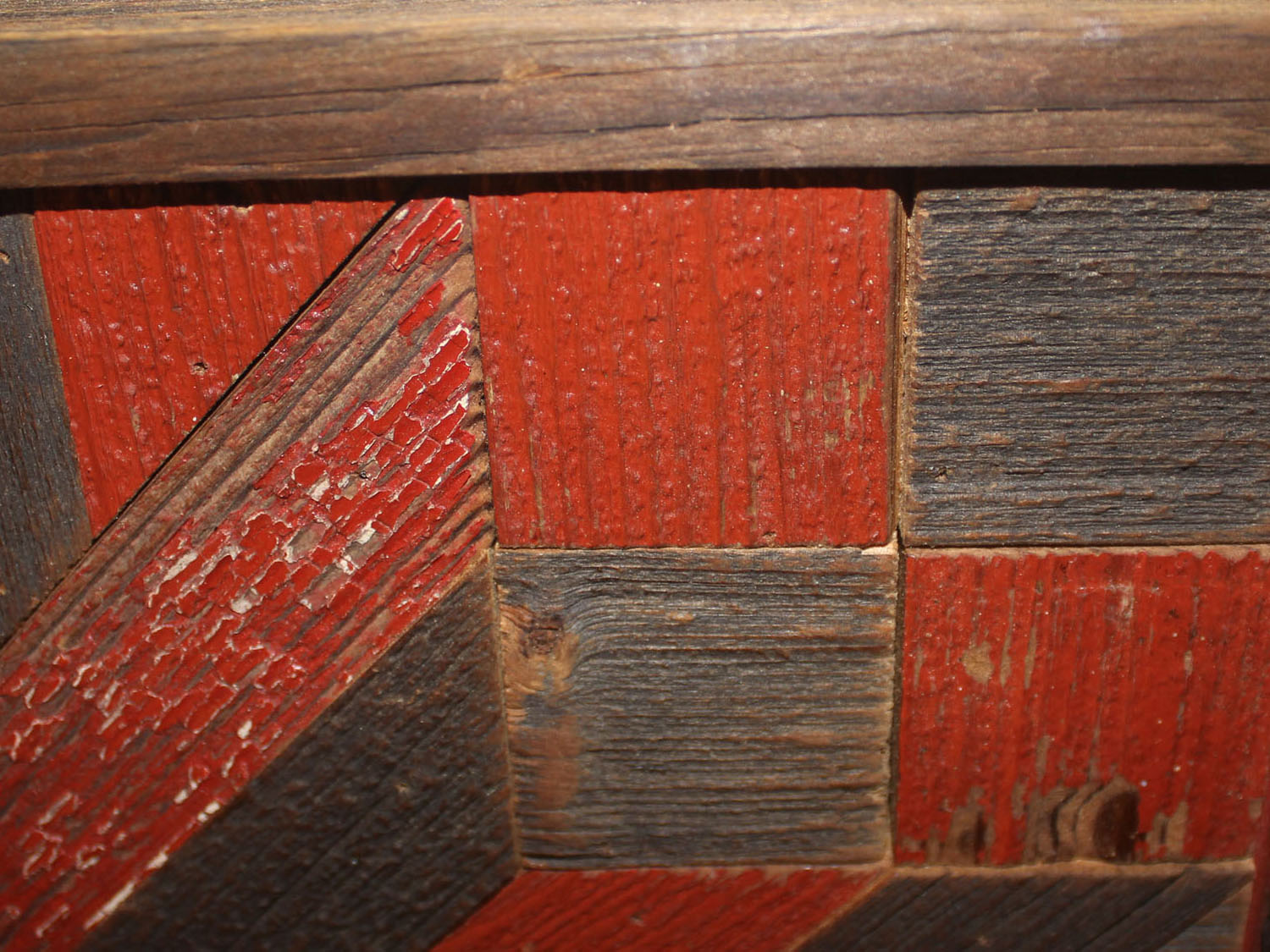 Red X Quilt Reclaimed Wood Wall Art 2 