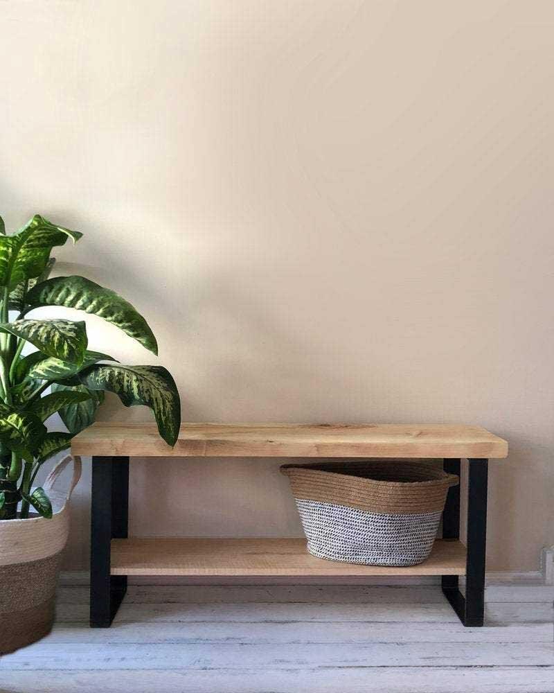 Foundry Bench No. 102 - Live Edge Solid Maple Entryway Bench - Solid Wood Bench 2 
