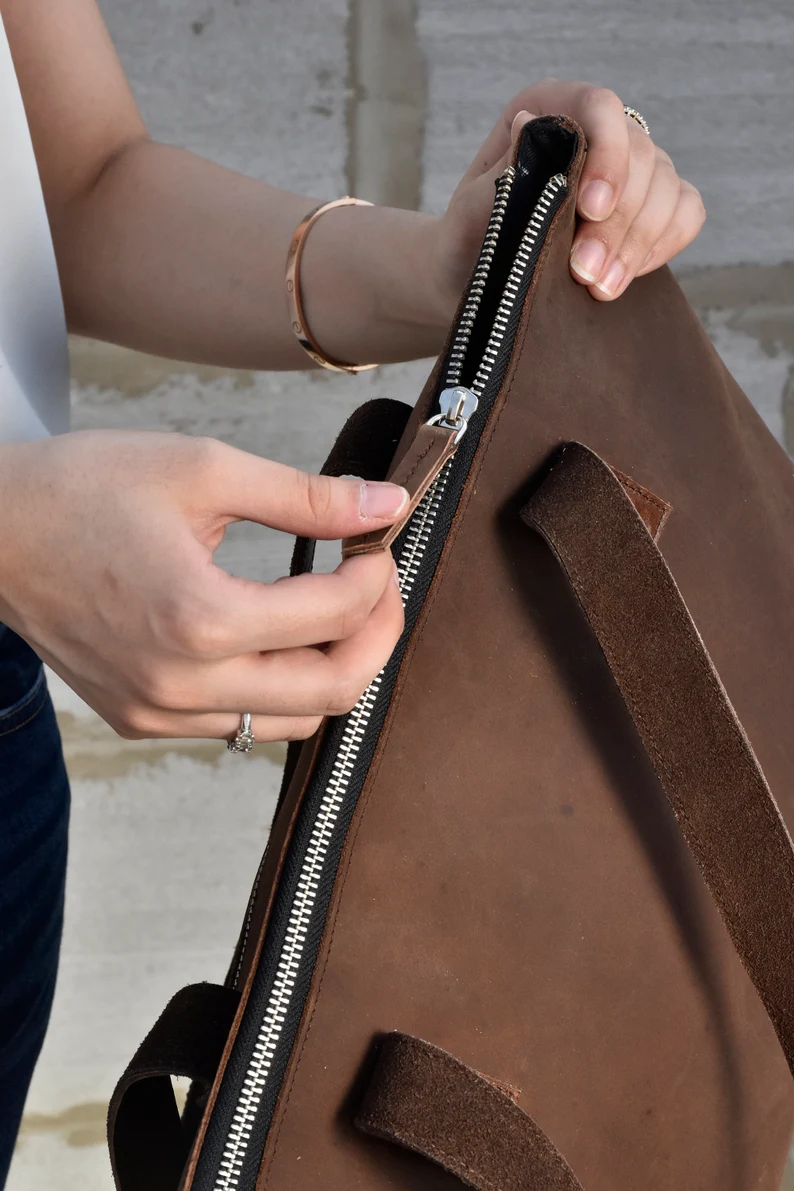 Leather Tote Bags Gift For Women Large Handbag Laptop Bag 3 