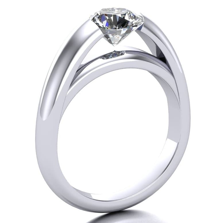 Domed Floating Diamond Solitaire