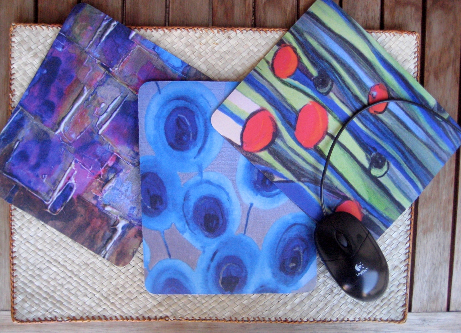 Mouse Pads Any 3 With Original Artwork Mix And Match By Devikasart 1 