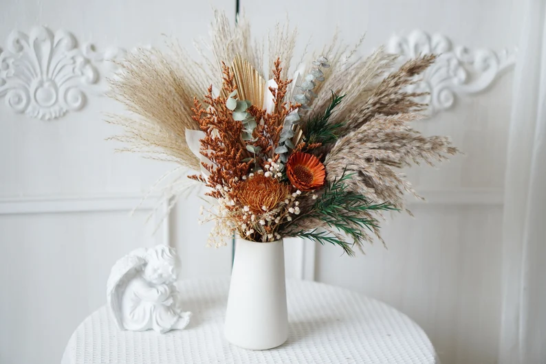 Pampas Grass Bouquet,Vase Filler,Dried Flowers,Natural Flower Decor 2 