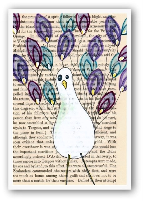 Peacock - White Peacock With Blue, Gray, Teal And Purple Feathers
