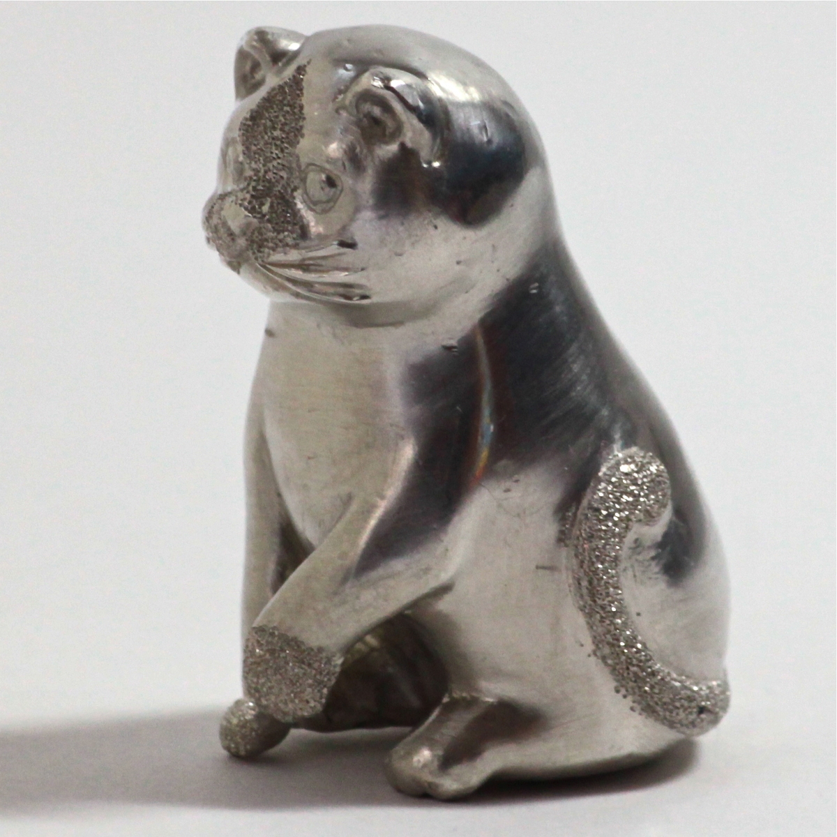 Full Figure Fine Silver Cat Sculpture
