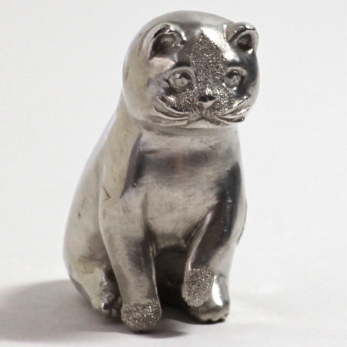Full Figure Fine Silver Cat Sculpture 3 