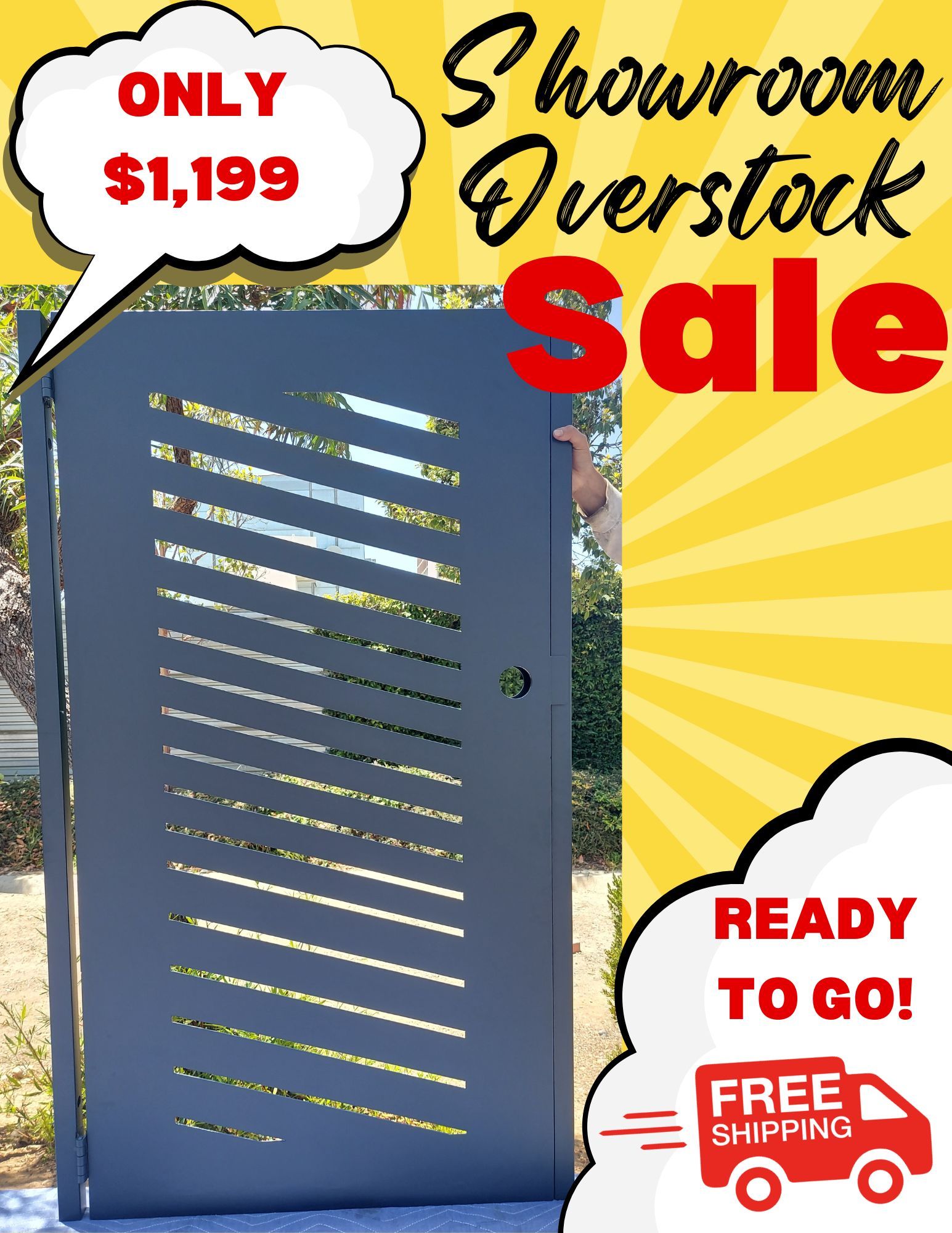 Privacy metal gate, Modern Metal Gate, Custom Art Pedestrian Walk Thru Entry Iron Steel Garden Designer. 36x60