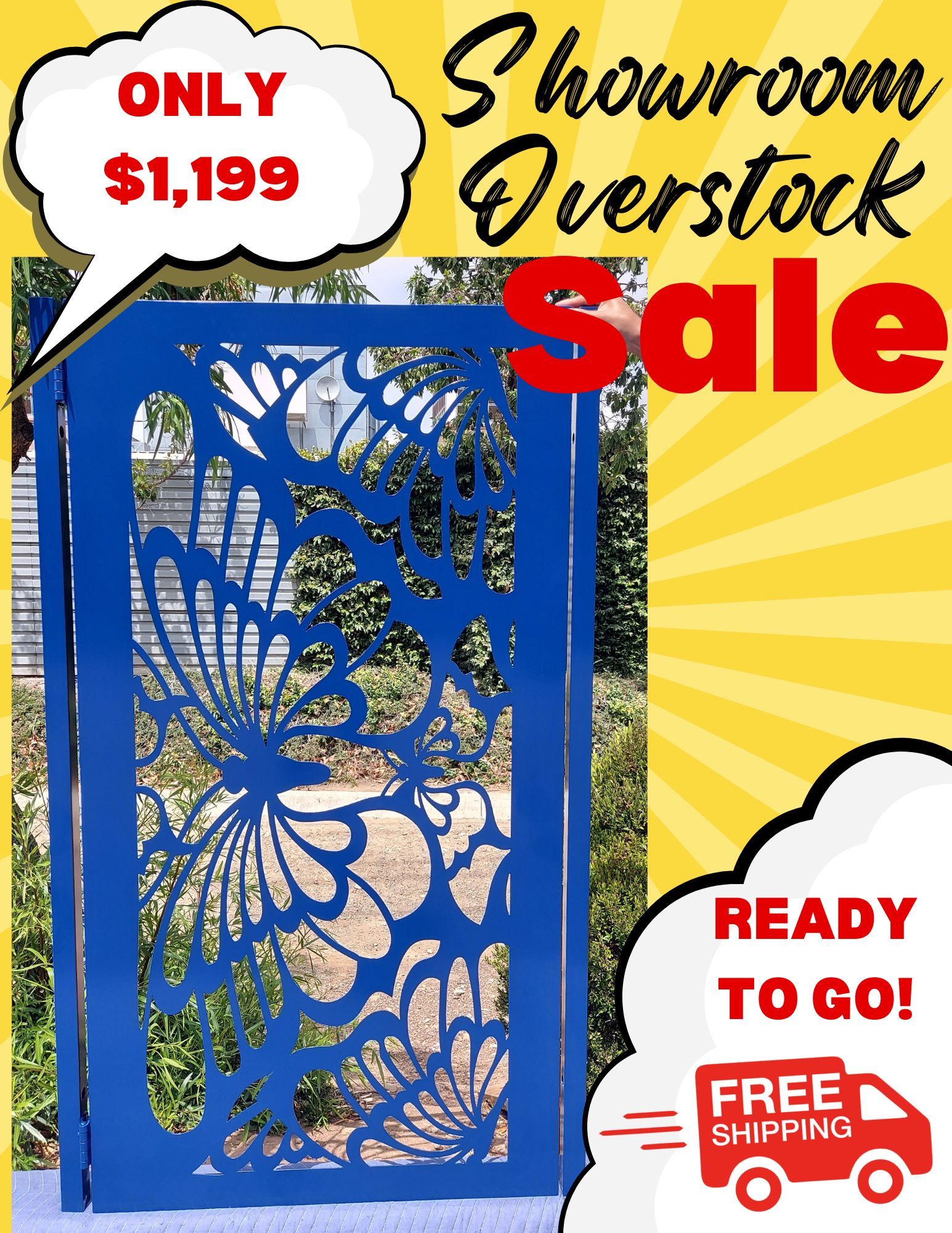 Privacy metal gate, Modern Metal Gate, Custom Art Pedestrian Walk Thru Entry Iron Steel Garden Designer. 36x60