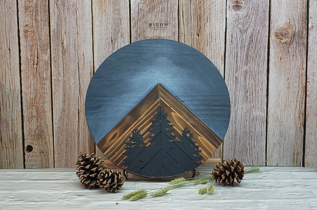 12” Rustic Mountain Wall Art by Bison Peak Designs