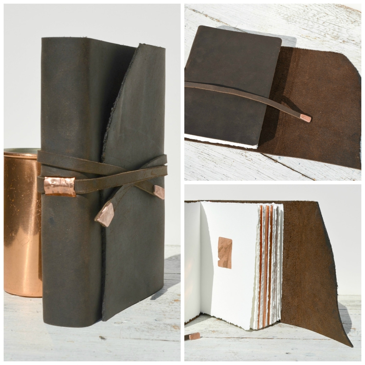 Leather Bound Handmade Elegant Travel Adventure Journal Copper Diary 4 