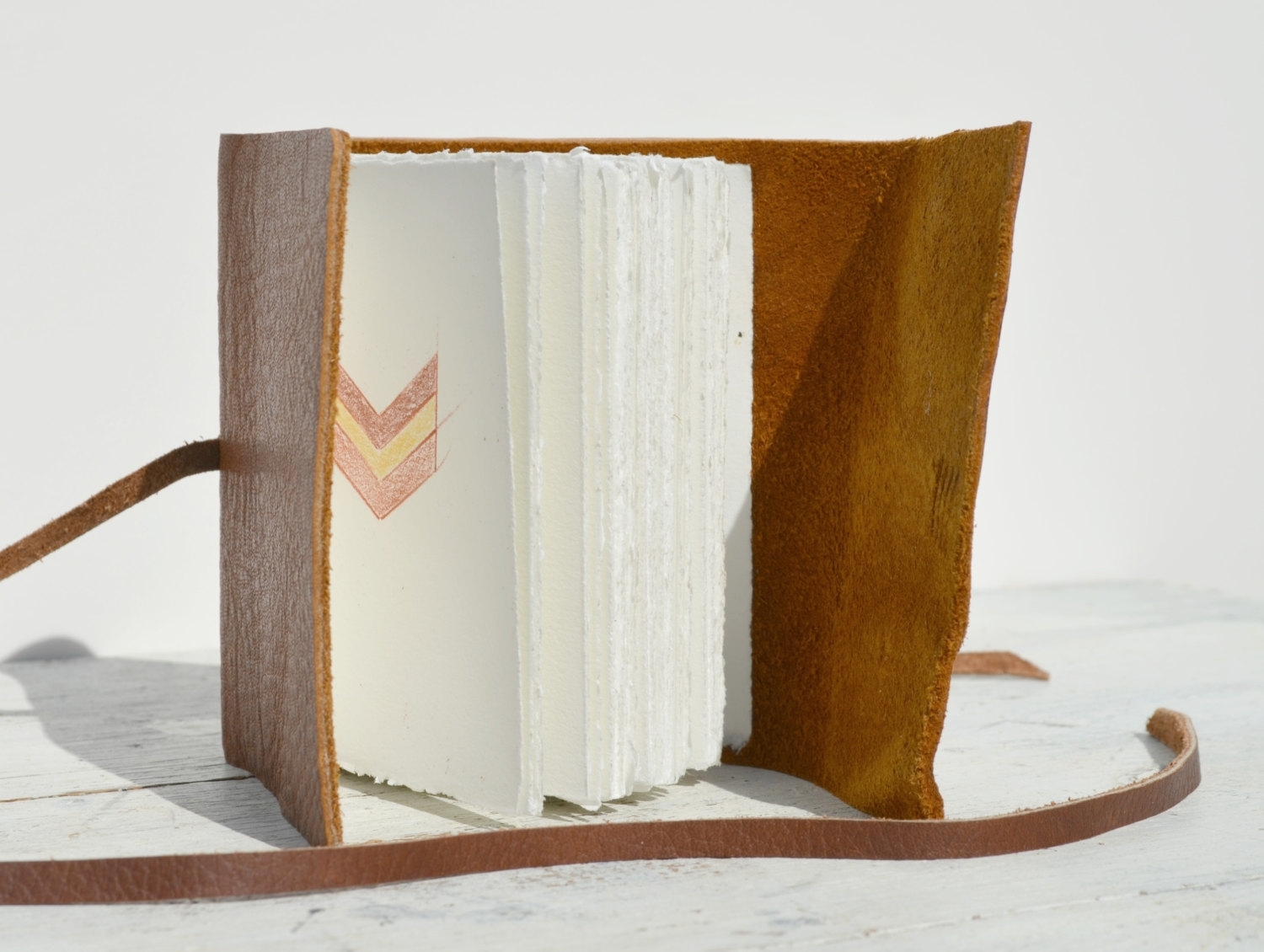 Leather Bound Handmade Chevron Journal Adventure Travel Notebook Outdoorsman Ledger 5 