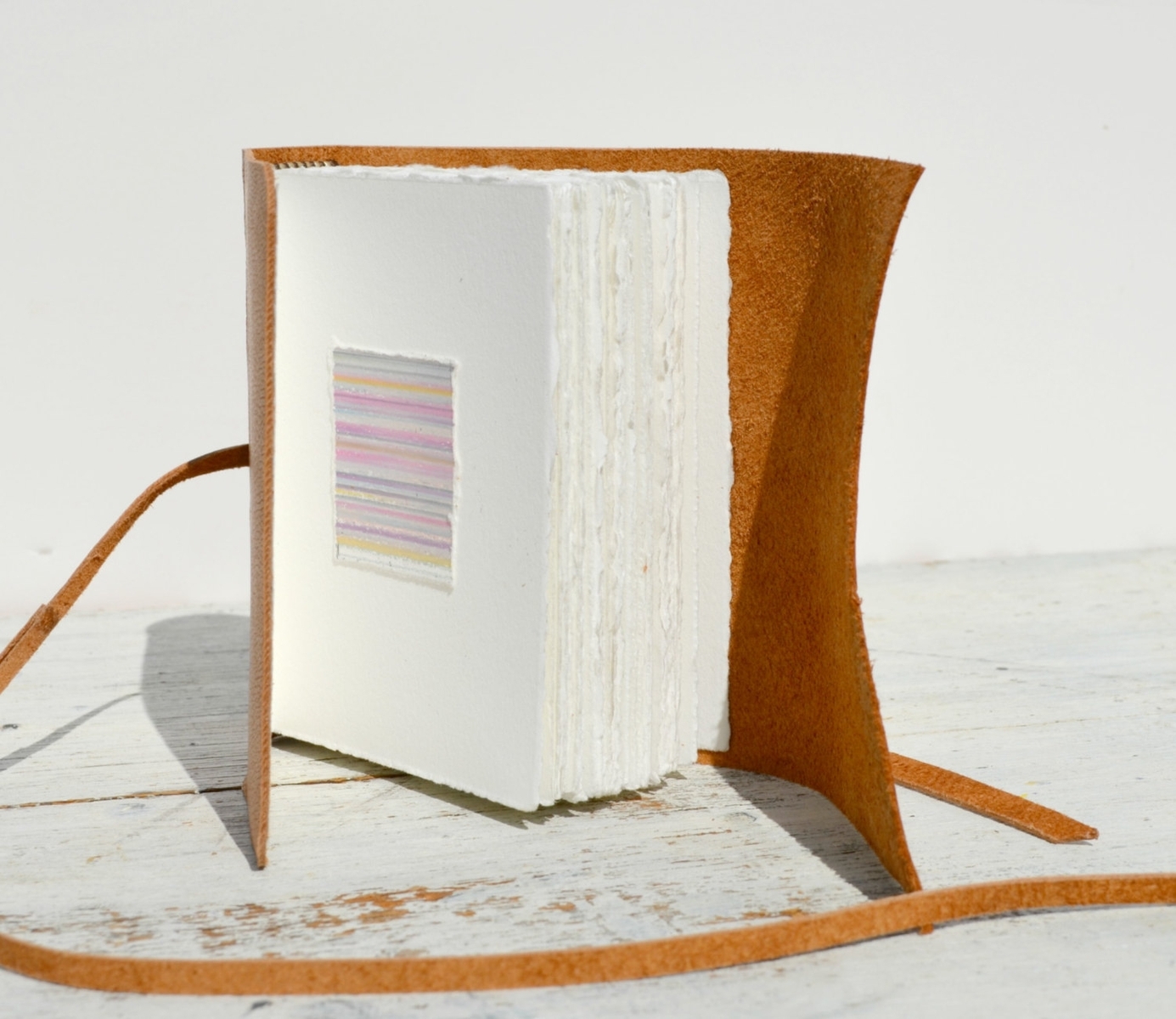 Leather Bound Handmade Goatskin Journal Travel Luxury Diary Contemporary Art Notebook 5 