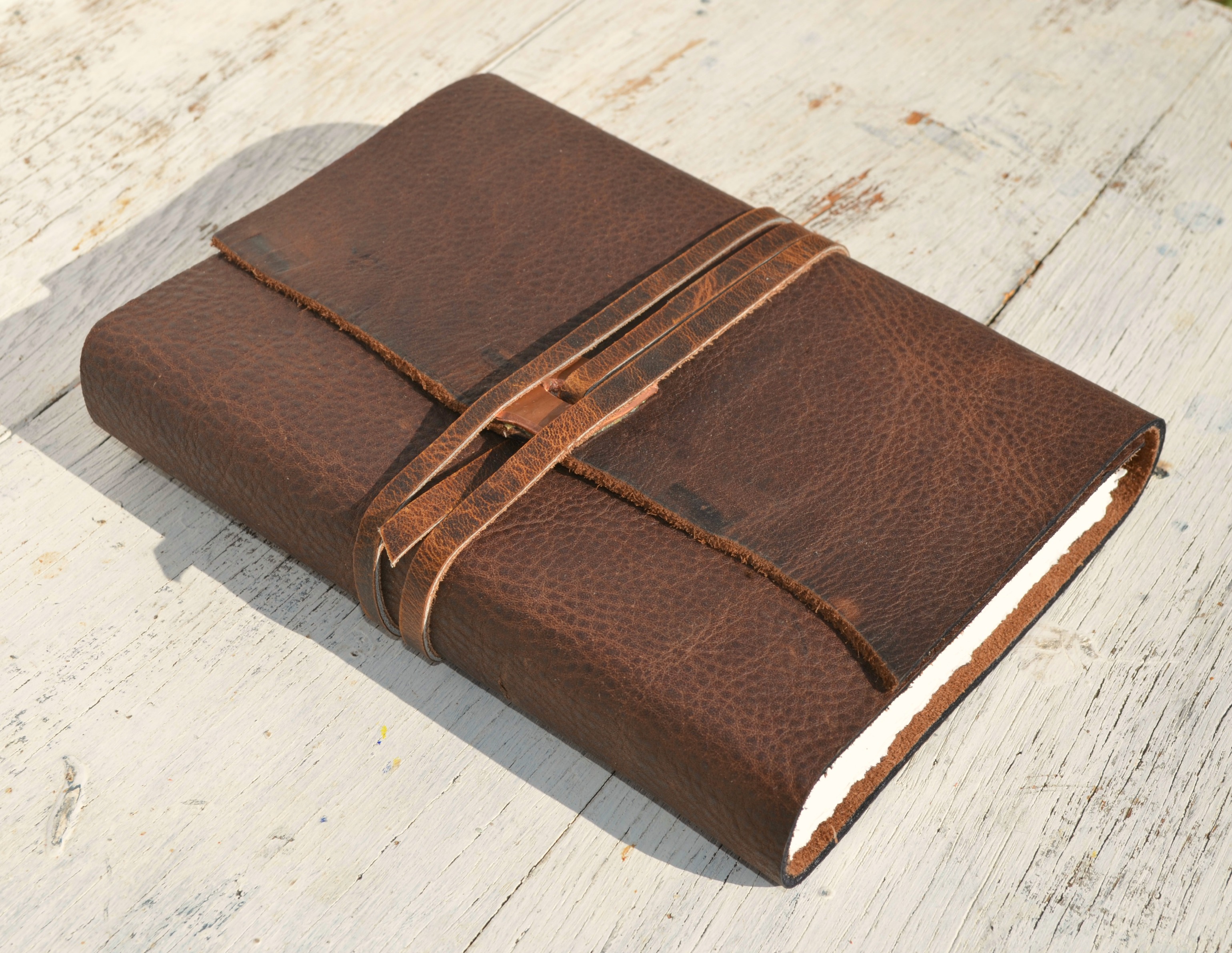 Custom Order Leather Bound Journal Adventure Travel Diary Copper Art Notebook (170b) 2