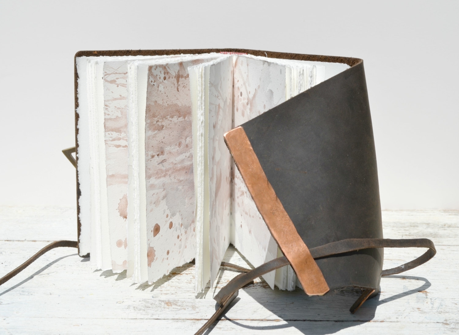 Leather Bound Handmade Travel Watercolor Art Journal Notebook 3 
