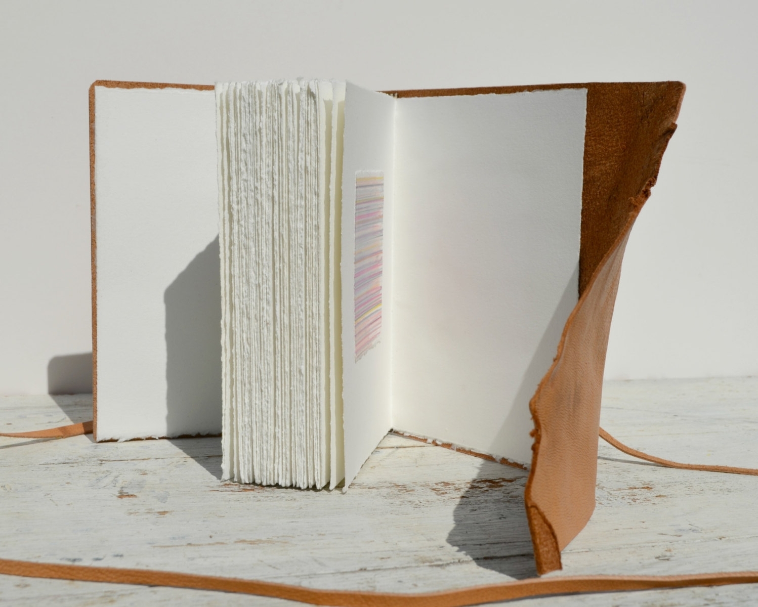 Leather Bound Handmade Goatskin Journal Travel Luxury Diary Contemporary Art Notebook 2 