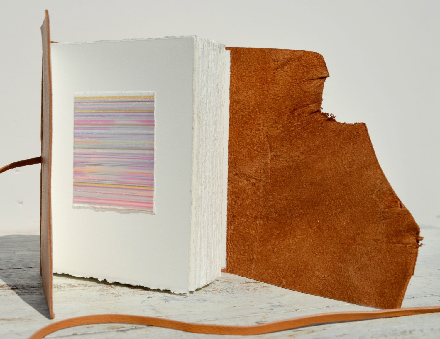 Leather Bound Handmade Goatskin Journal Travel Luxury Diary Contemporary Art Notebook 5 