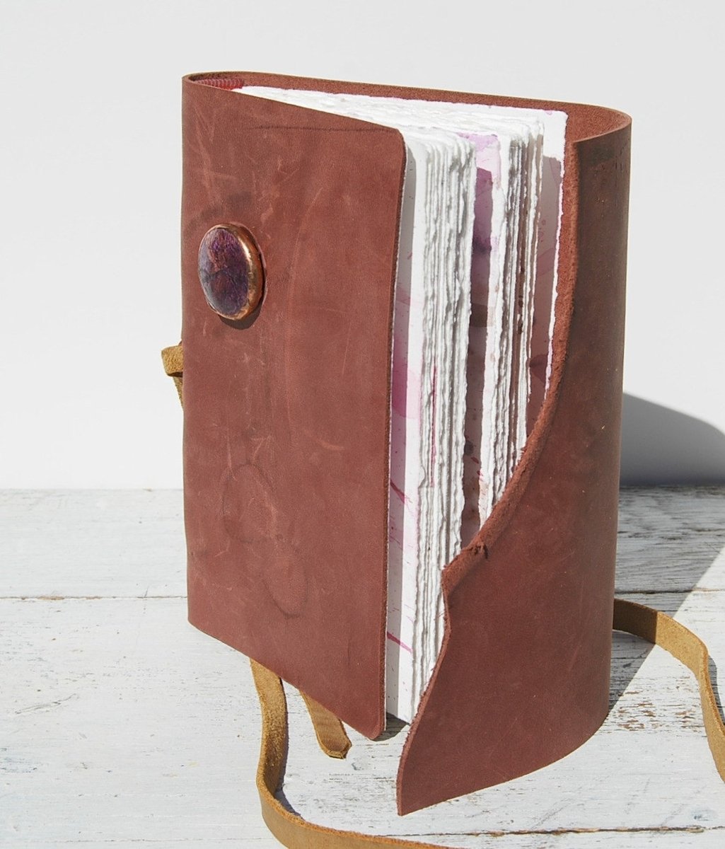 Leather Journal Handmade Bound Travel Cowgirl Diary Watercolor Art Notebook 2 