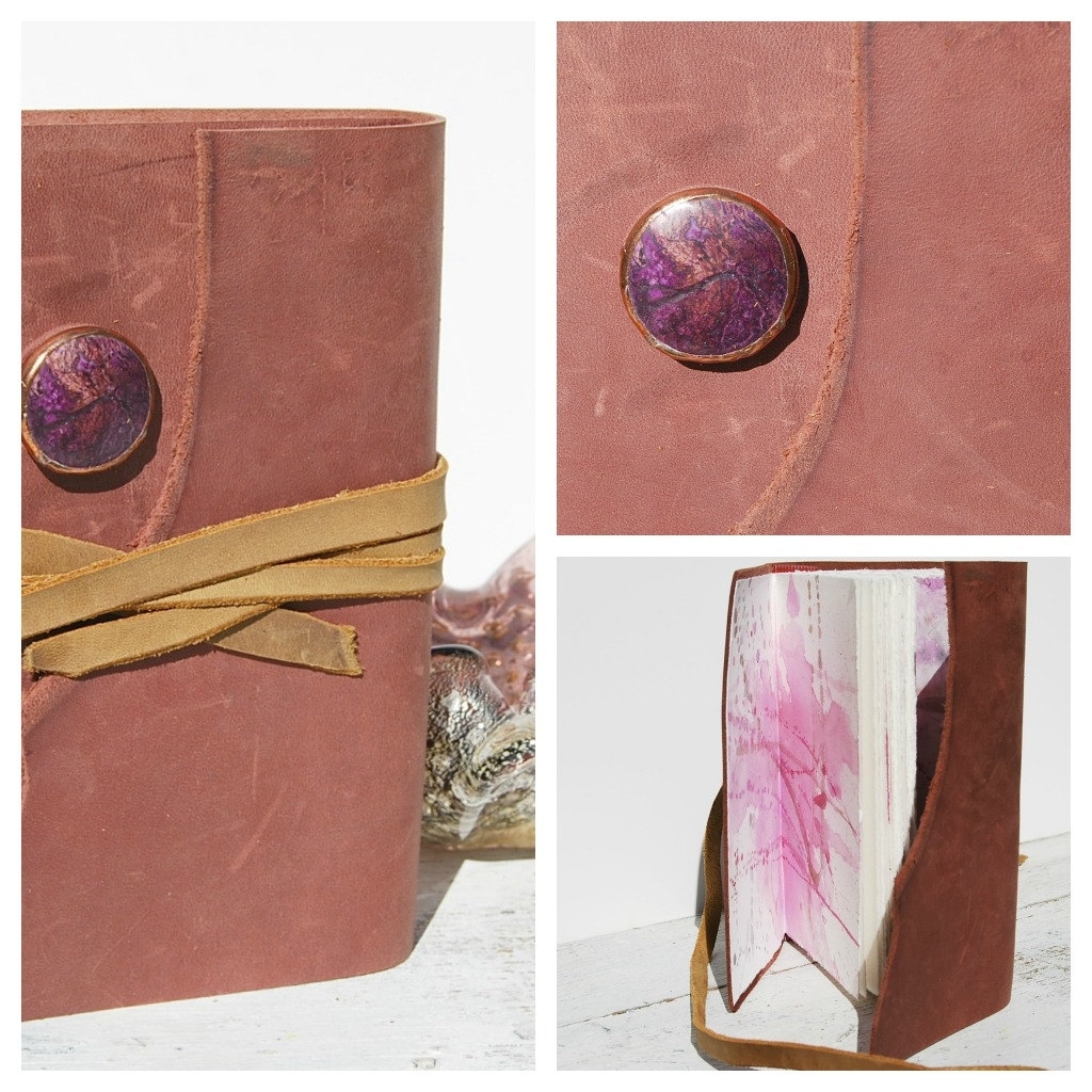 Leather Journal Handmade Bound Travel Cowgirl Diary Watercolor Art Notebook 5 