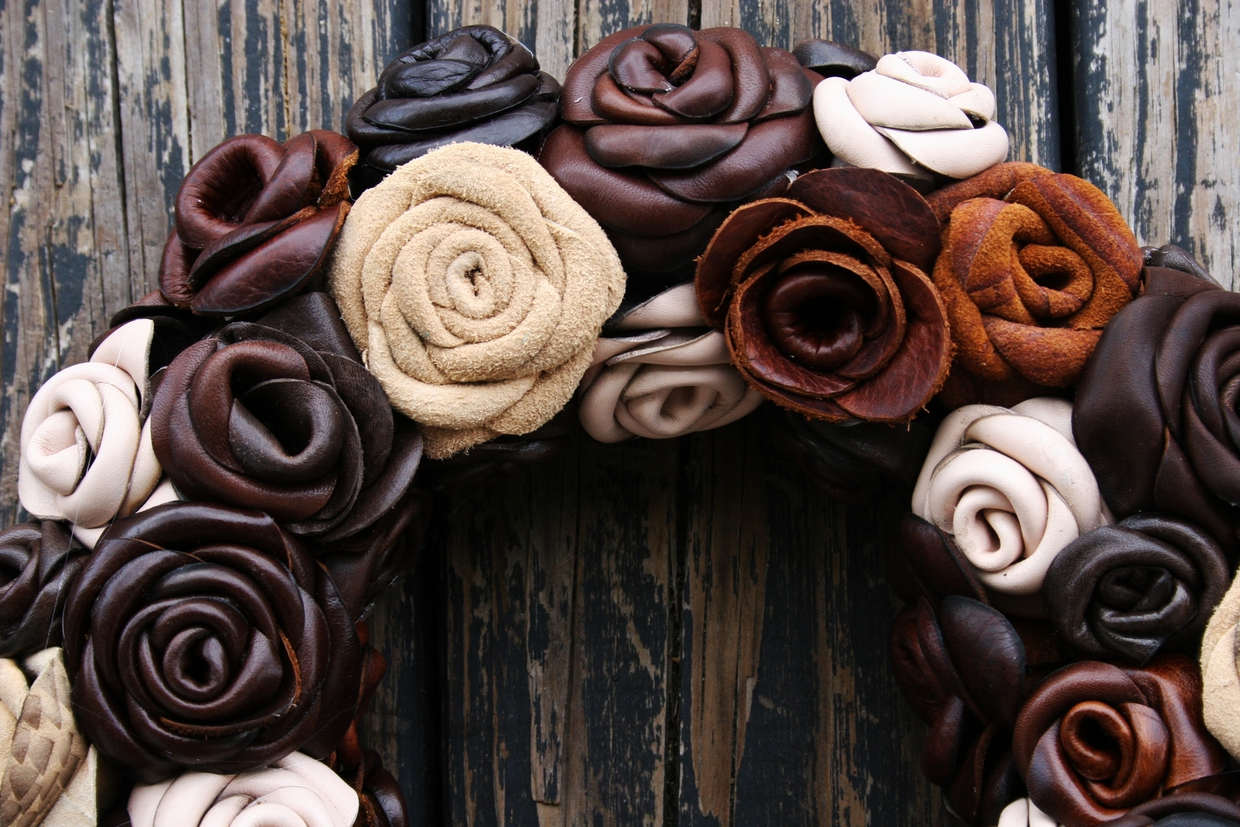 Leather Flower Wreath 1 