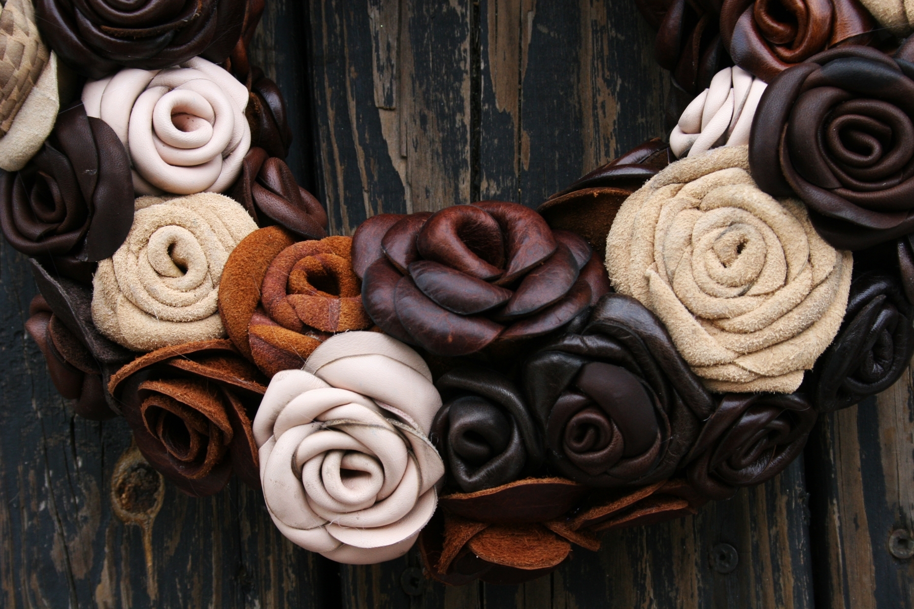Leather Flower Wreath 2 