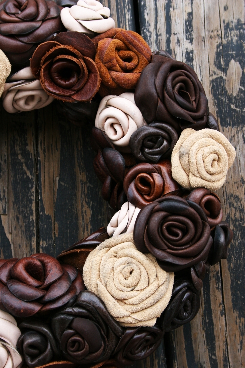 Leather Flower Wreath 3 