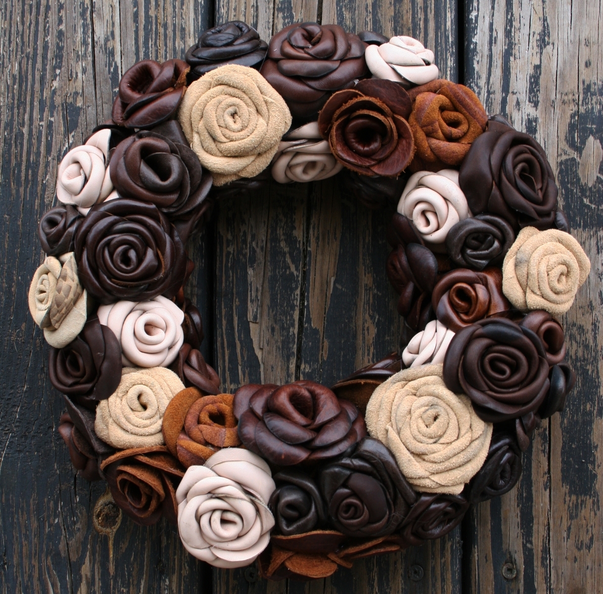 Leather Flower Wreath 4 