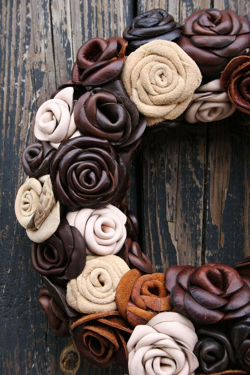 Leather Flower Wreath 5 
