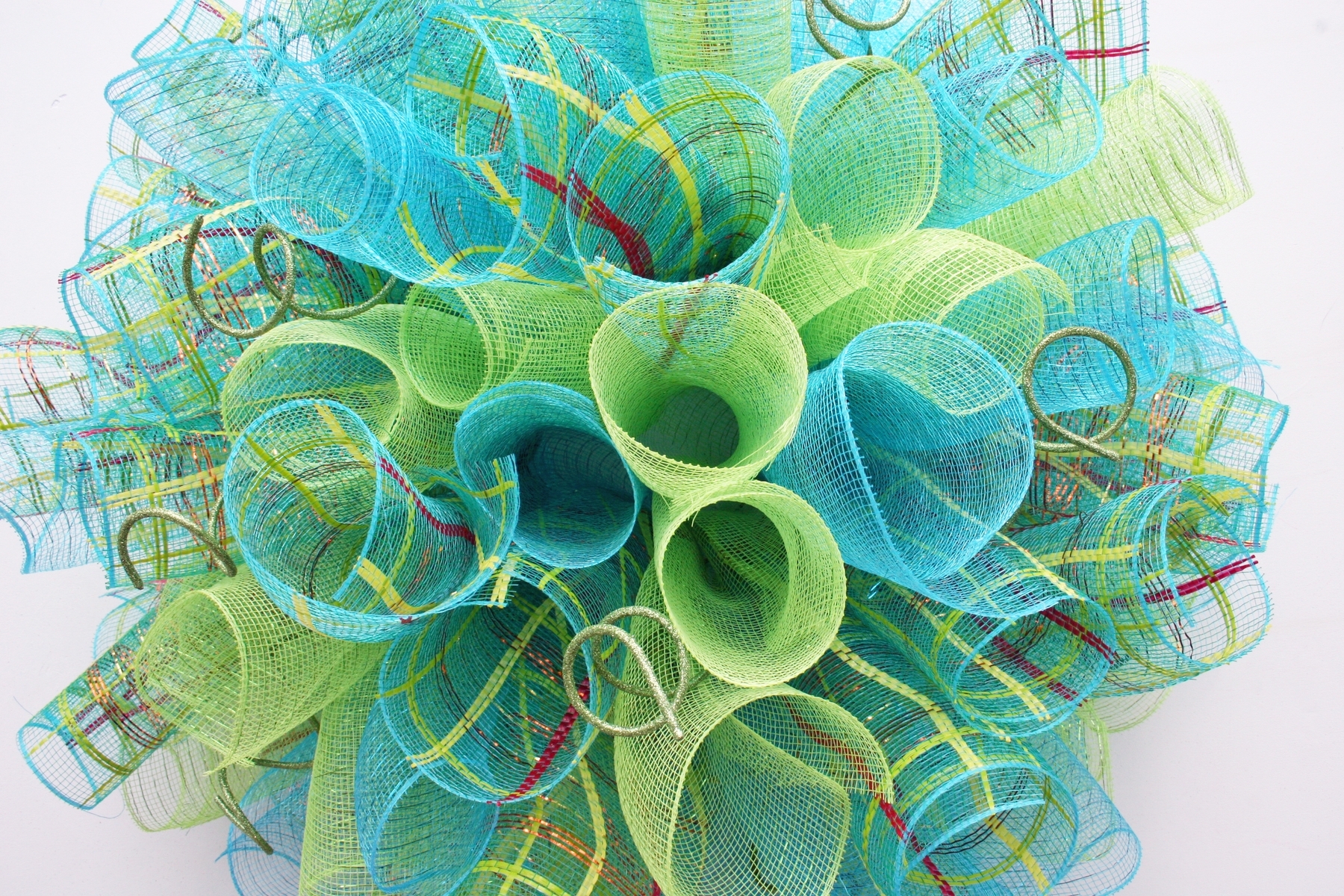 Summer Spiral Mesh Wreath 2 
