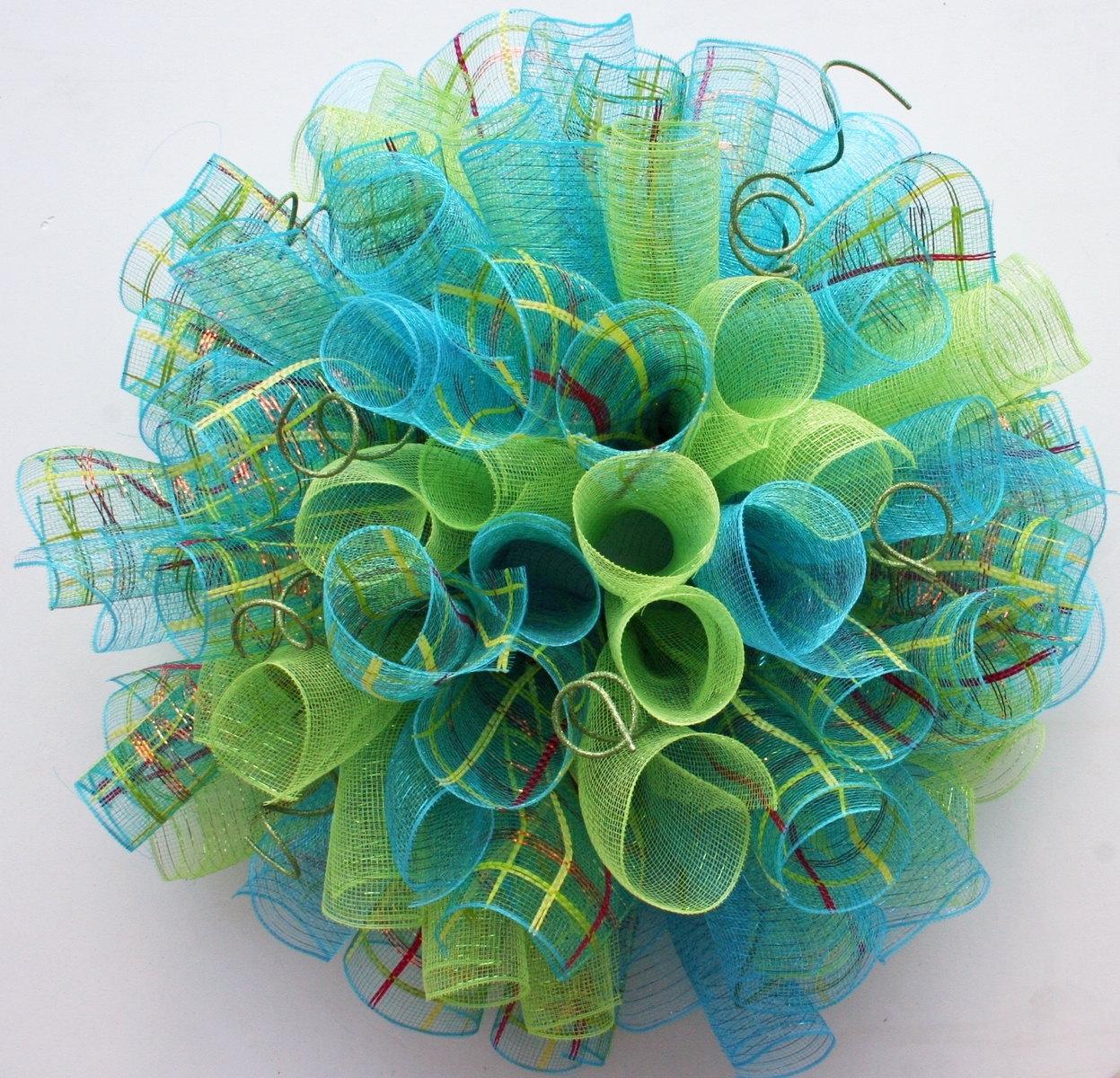 Summer Spiral Mesh Wreath 4 