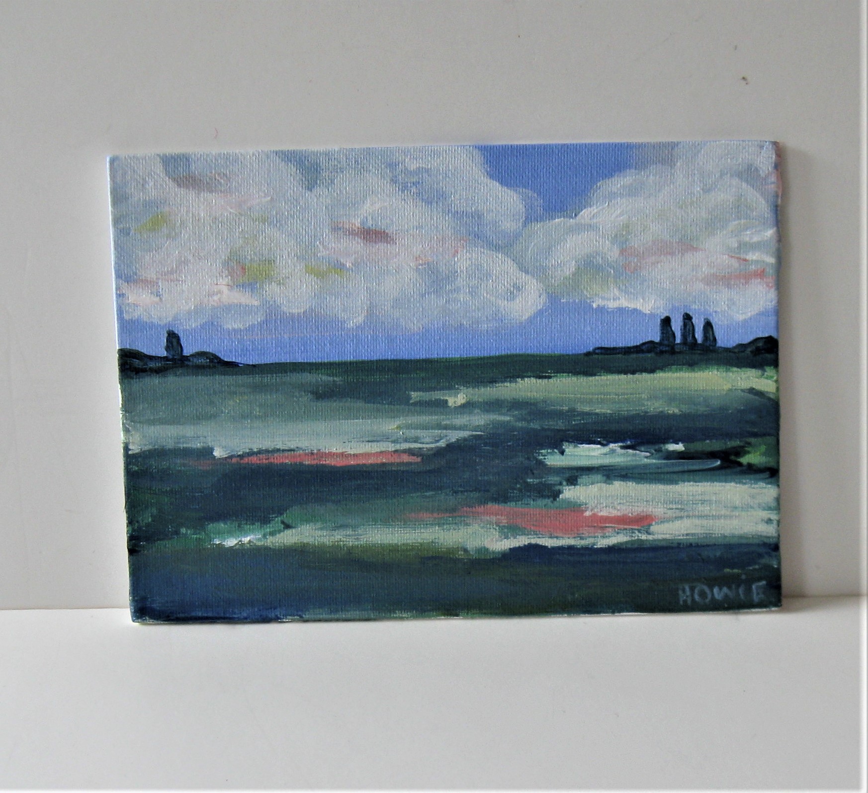 Original Acrylic Landscape Painting, 7" X 5 3 