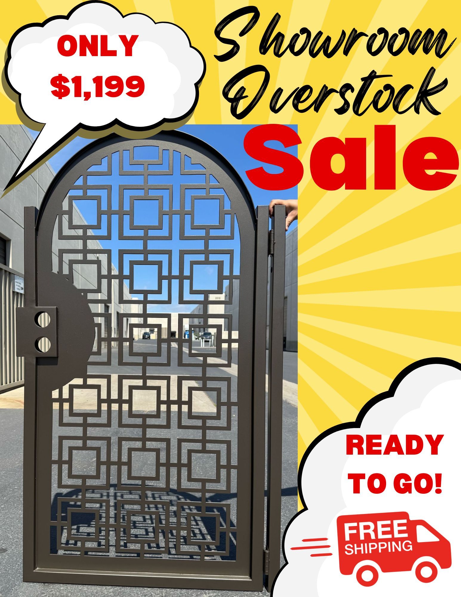 Privacy metal gate, Modern Metal Gate, Custom Art Pedestrian Walk Thru Entry Iron Steel Garden Designer. 36x60