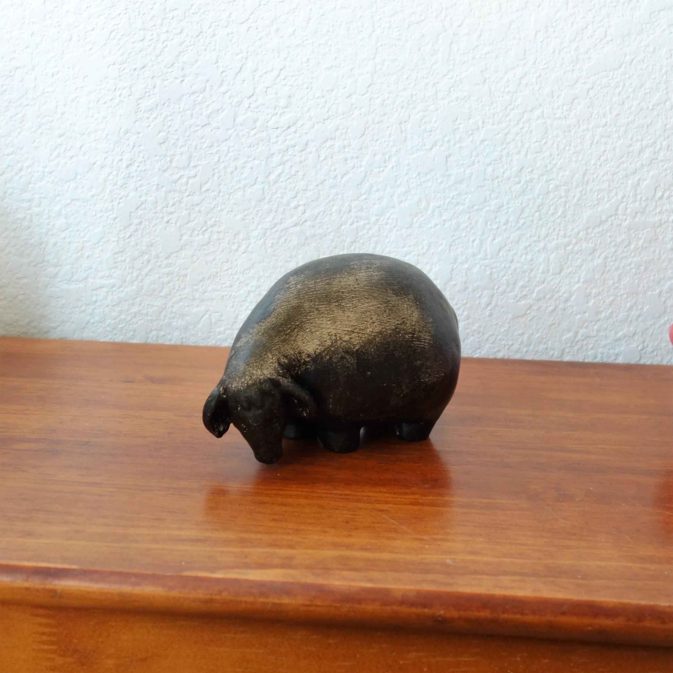 Rustic Black Sheep Figurine Primitive Sheep Farm Decor 2 