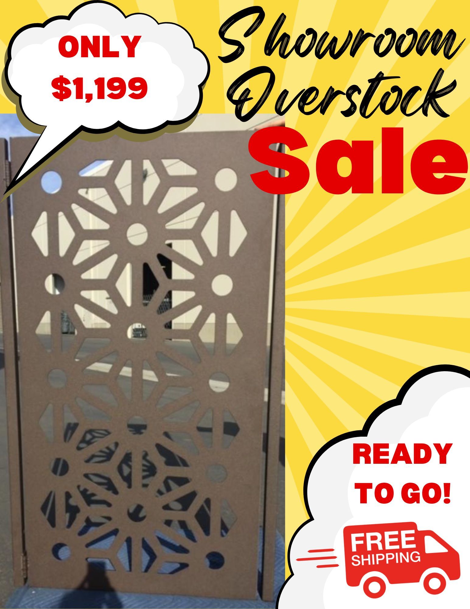 Privacy metal gate, Modern Metal Gate, Custom Art Pedestrian Walk Thru Entry Iron Steel Garden Designer. 36x60