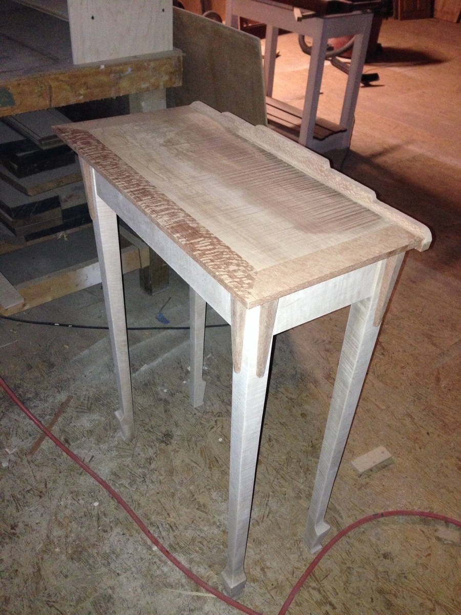 Hall Table In Spalted Curly Maple And Australian Lacewood 2 