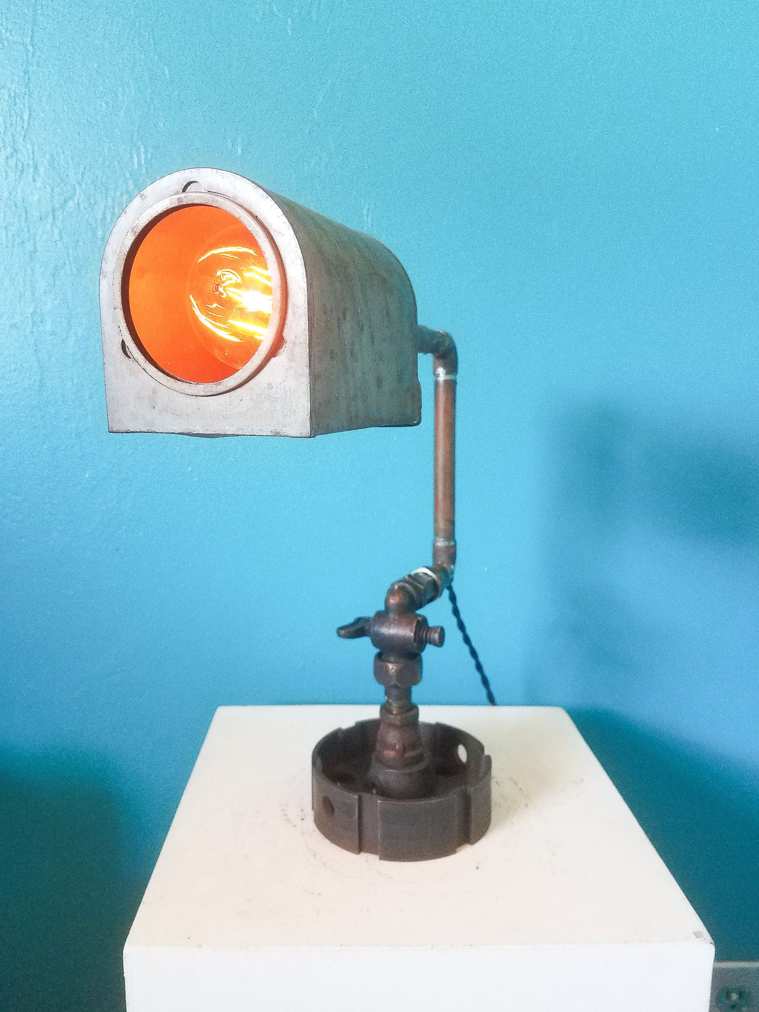 Upcycled Dieselpunk Desk Lamp 6 