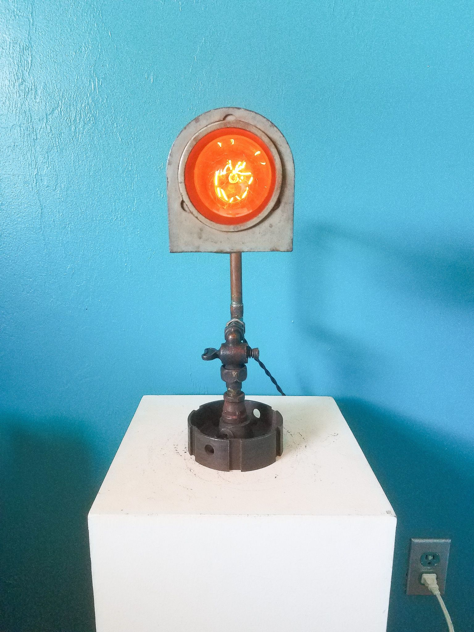 Upcycled Dieselpunk Desk Lamp 5 