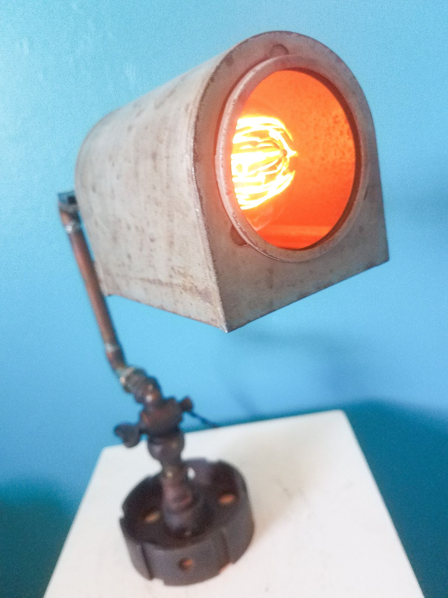 Upcycled Dieselpunk Desk Lamp
