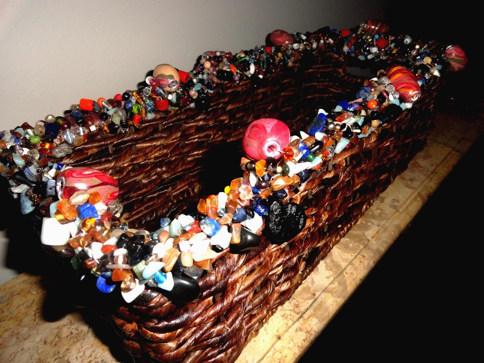 Cd Beaded Media Basket 3 