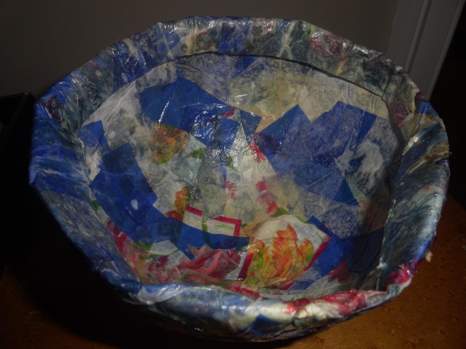 Paper Mache Bowl W/Dried Flowers 2 