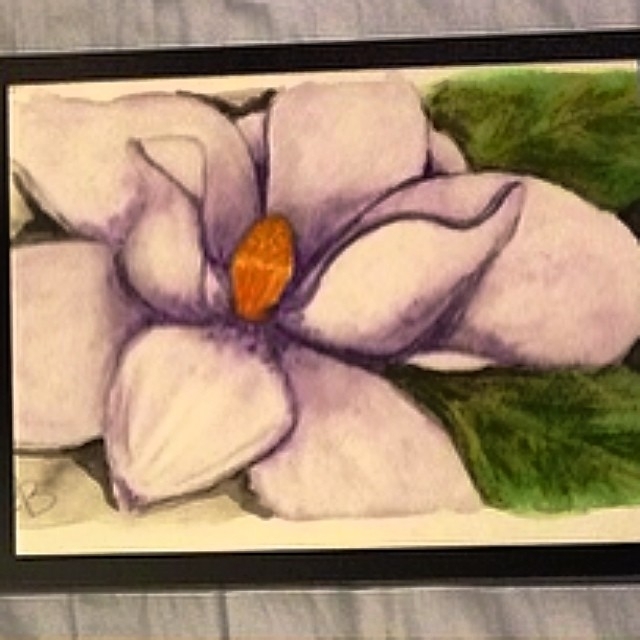 Watercolor Purple Magnolia