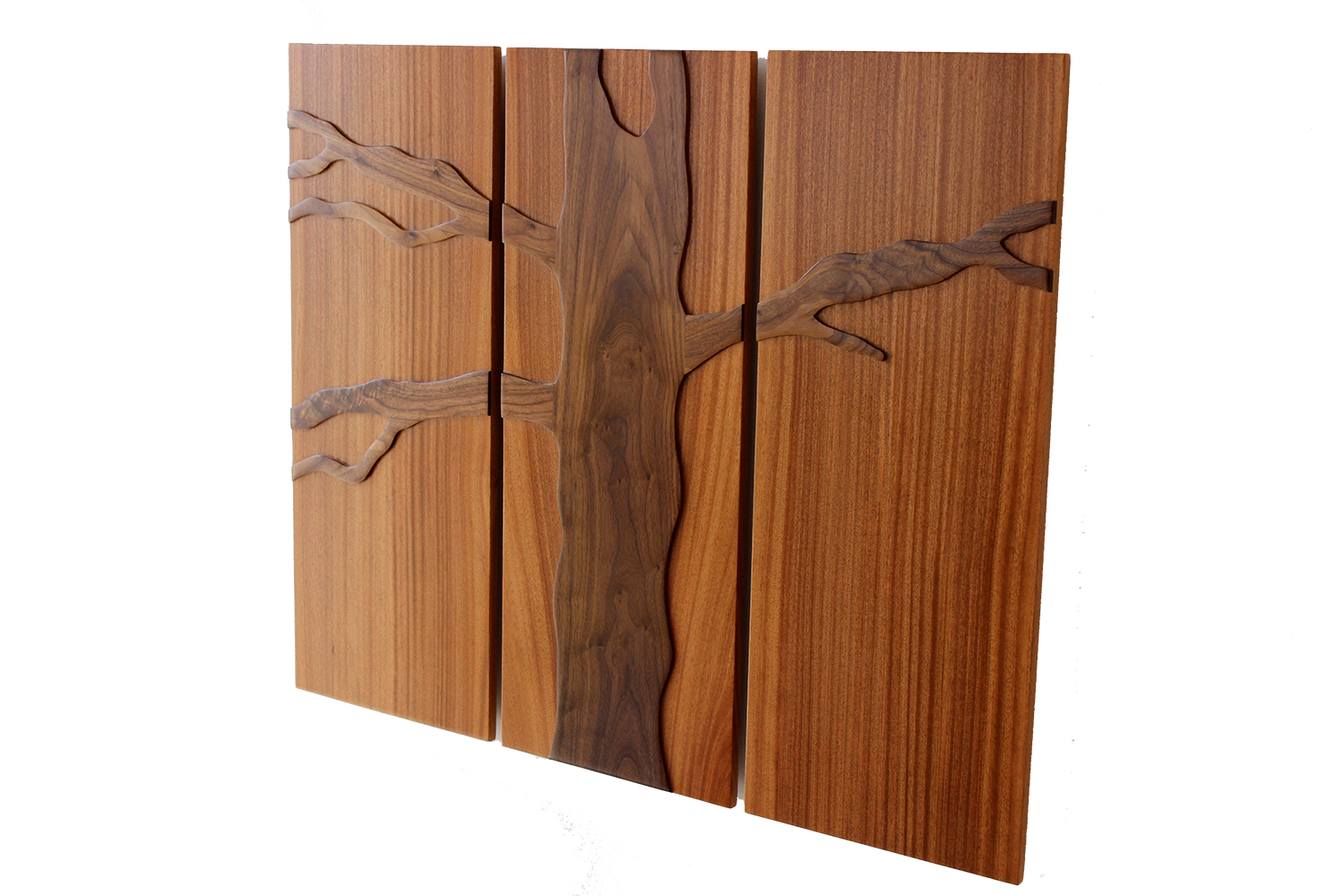 3 Panel Floating Tree (Solid Sepele & Walnut) 3 