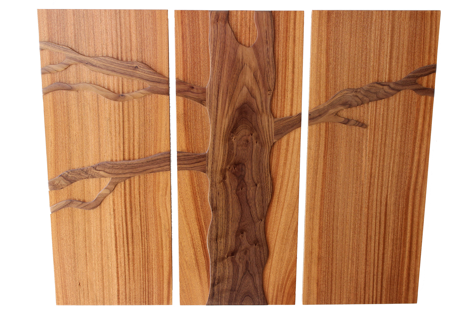 3 Panel Floating Tree (Solid Sepele & Walnut) 1 