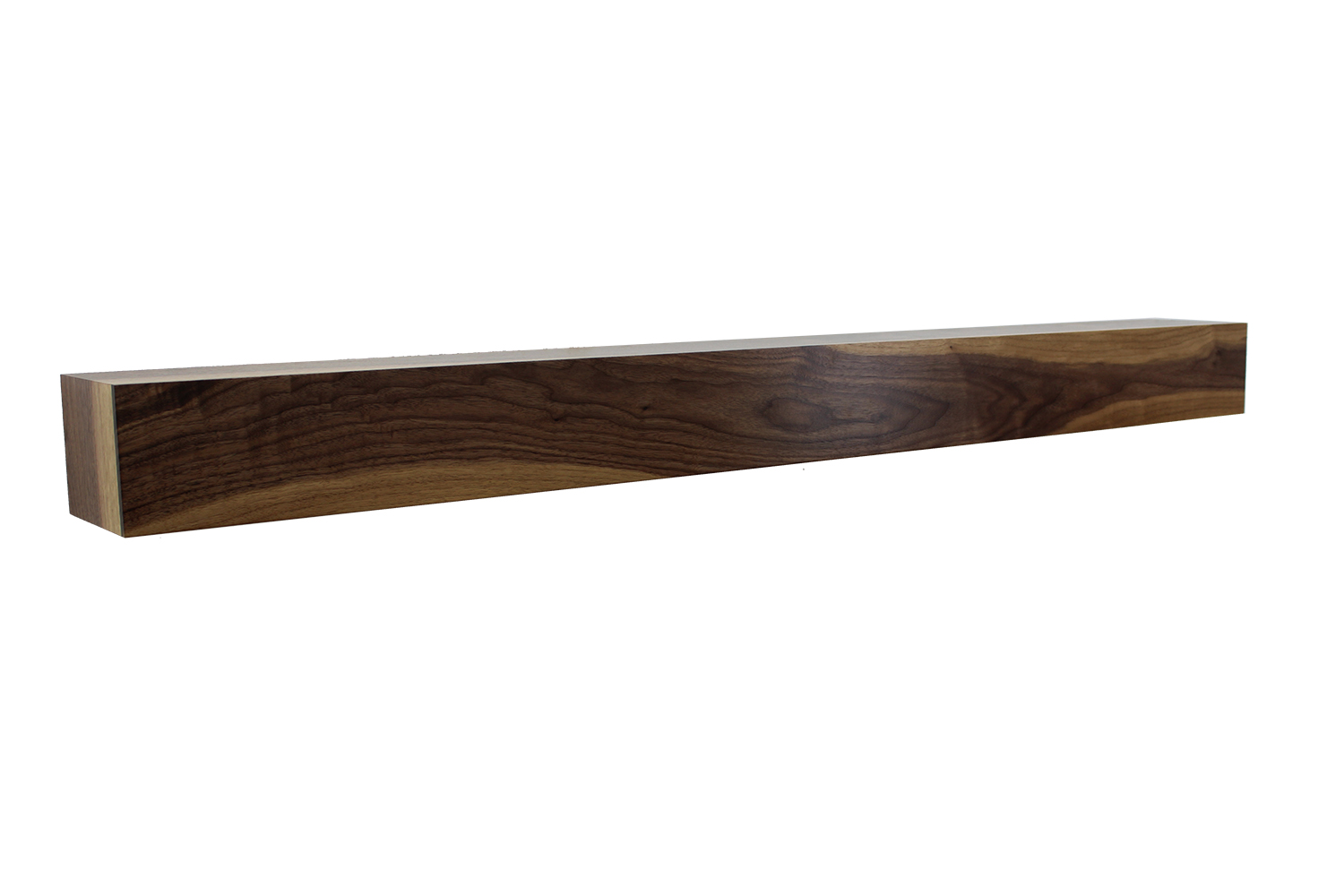 5' Floating Mantel | Solid Walnut With Sapwood 2 