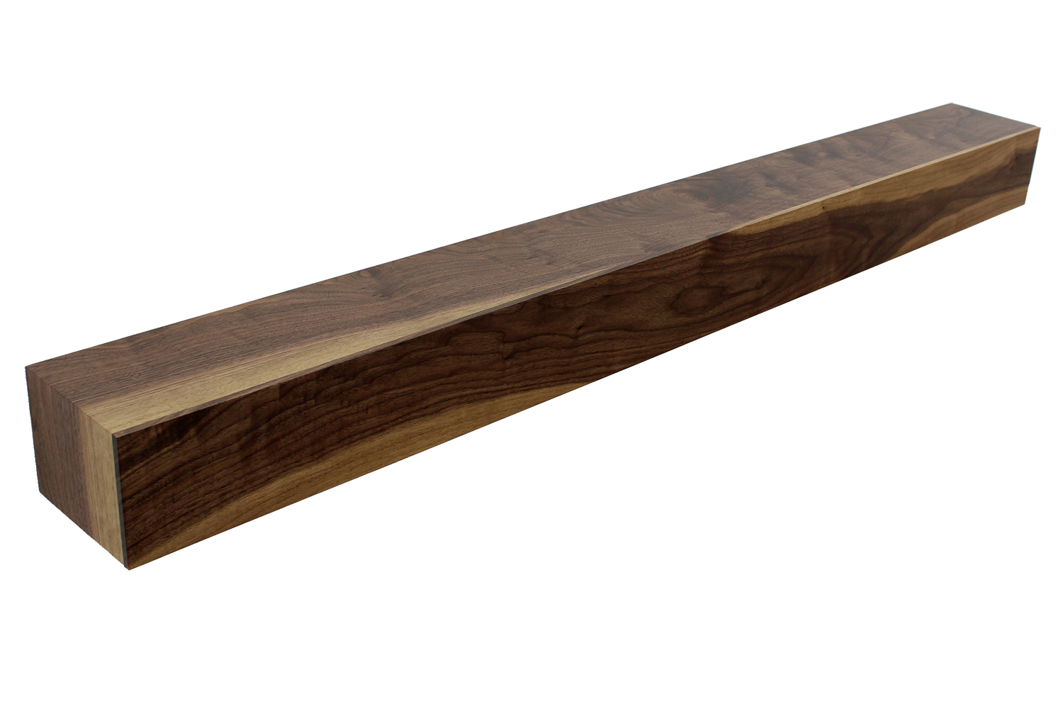 5' Floating Mantel | Solid Walnut With Sapwood 3 
