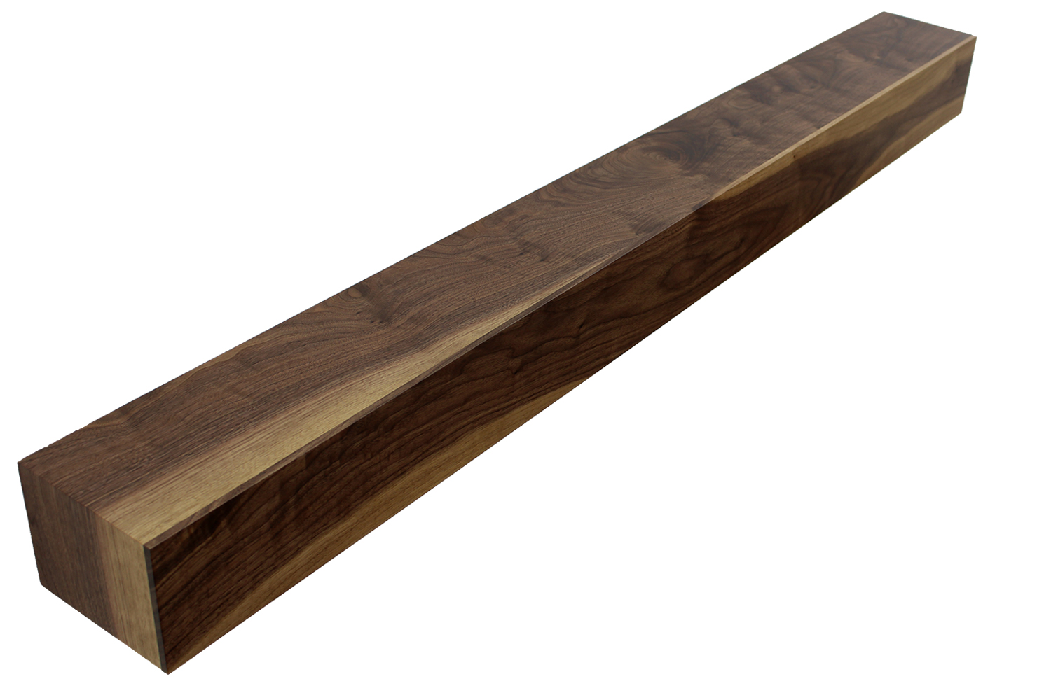 5' Floating Mantel | Solid Walnut With Sapwood 4 