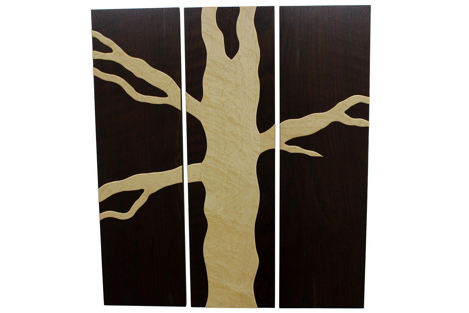 3 Panel Floating Tree | Solid Peruvian Walnut & Birdseye Maple 5 