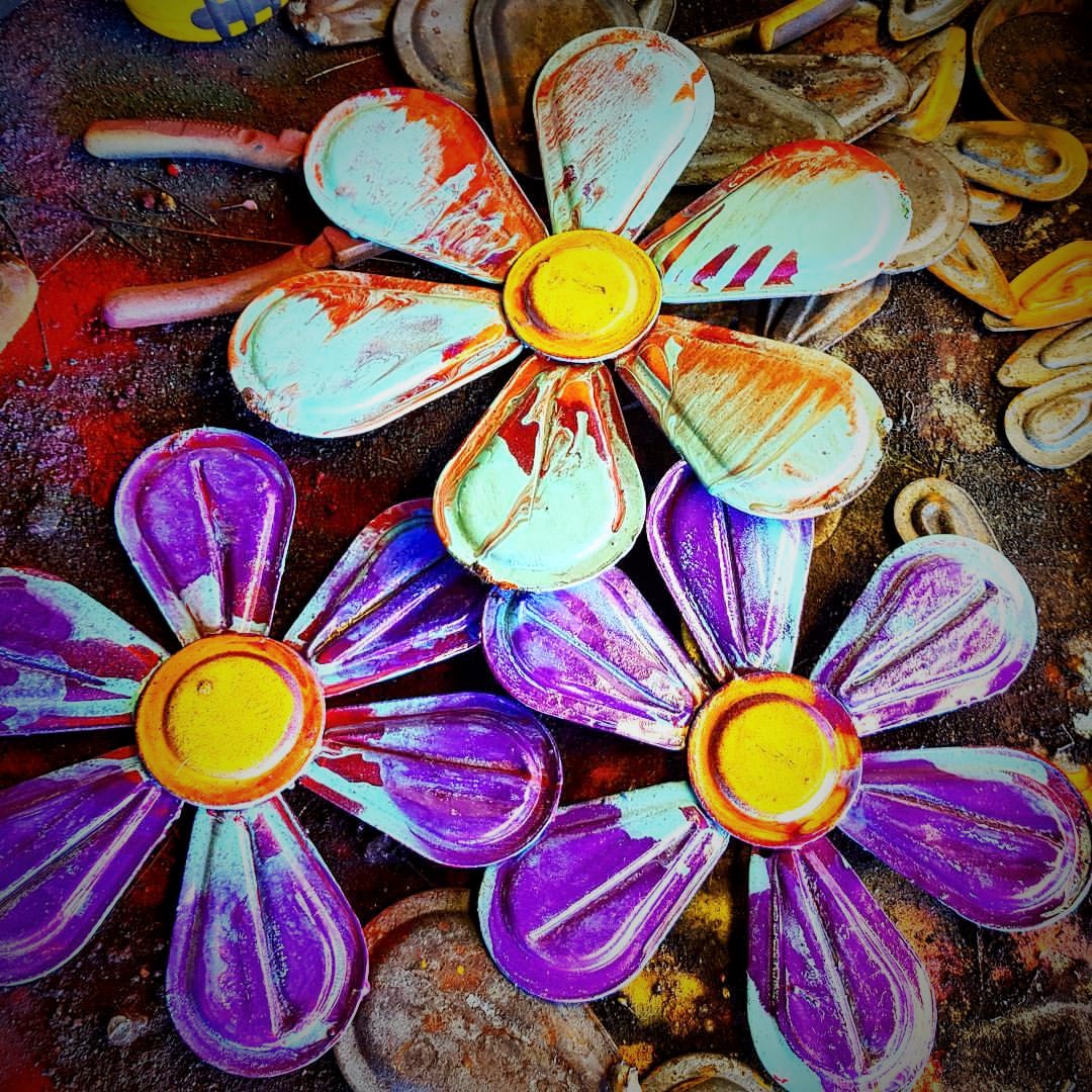 Wall Art Metal Flowers 2 
