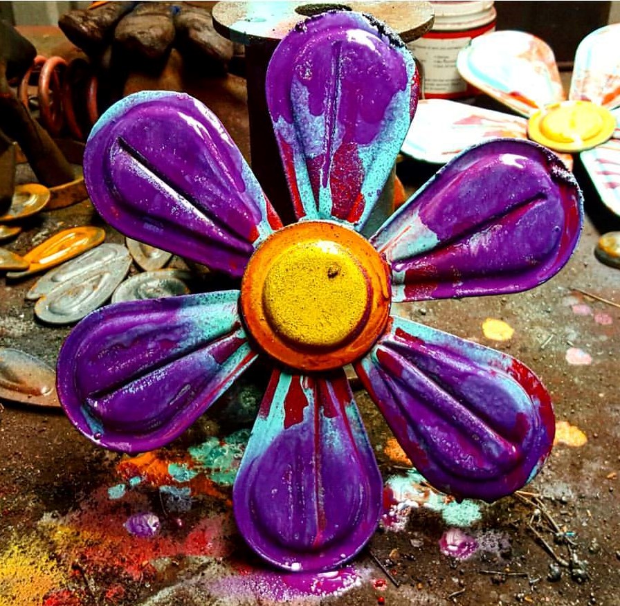 Wall Art Metal Flowers 3 