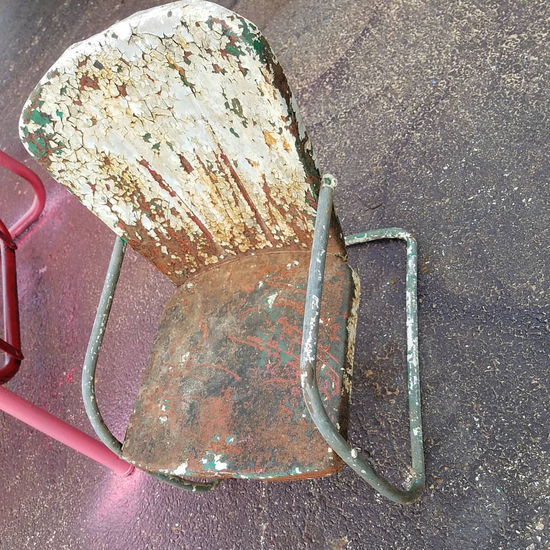 Photo Prop 1950'S Childrens Metal Lawn Chair Shabby Industrial Retro